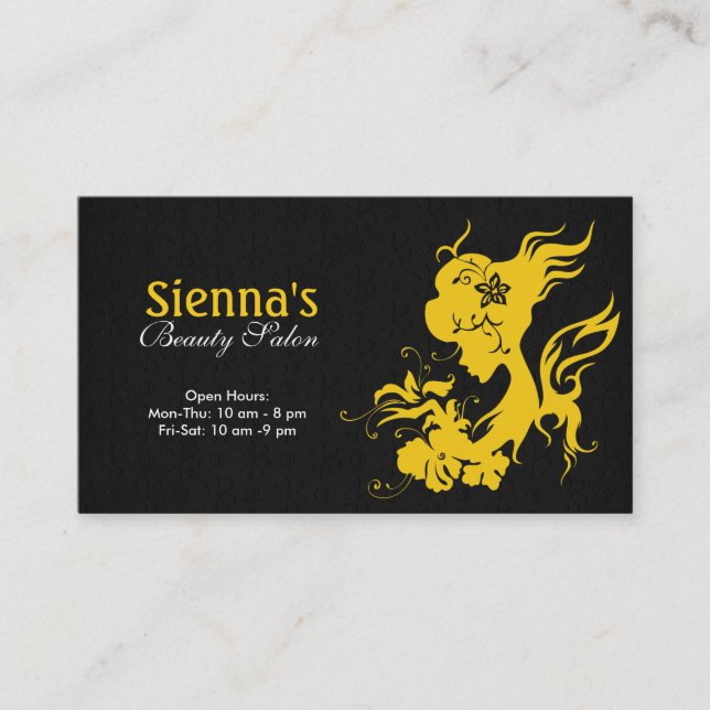 Hair Stylist (Gold) Business Card (Front)