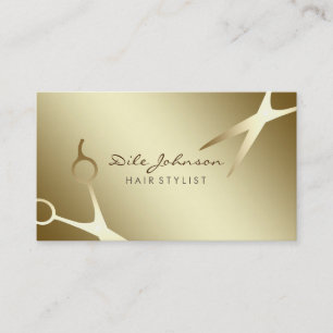 Hair Stylist Gold Glitter Saloon Professional Business Card