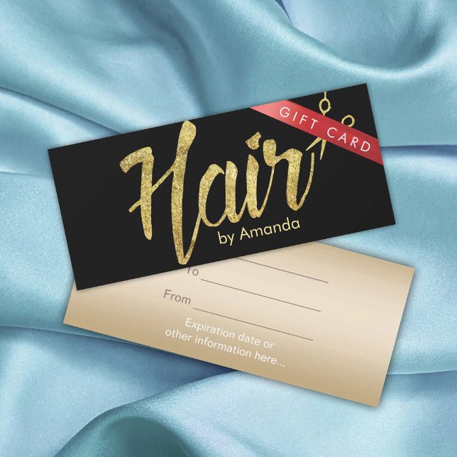Hair Stylist Gold Script Salon Gift Certificates (Creator Uploaded)