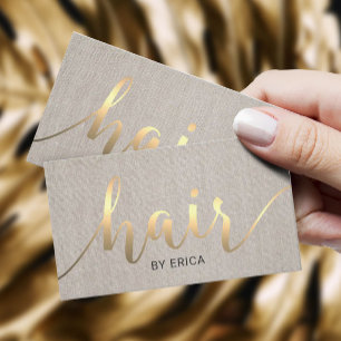 Hair Stylist Gold Typography Linen Appointment