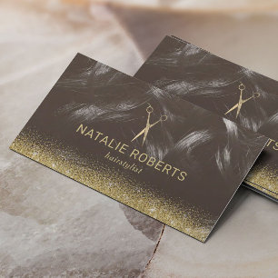 Hair Stylist Hair Salon Hairdresser Gold Scissor Business Card