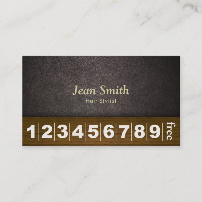 Hair Stylist Hair Salon Leather & Wood Loyalty (Front)