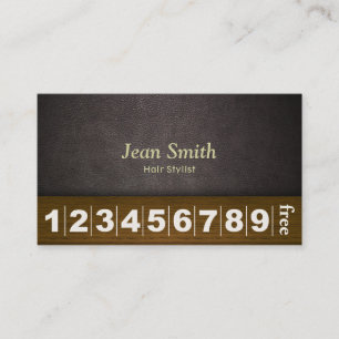 Hair Stylist Hair Salon Leather & Wood Loyalty Card