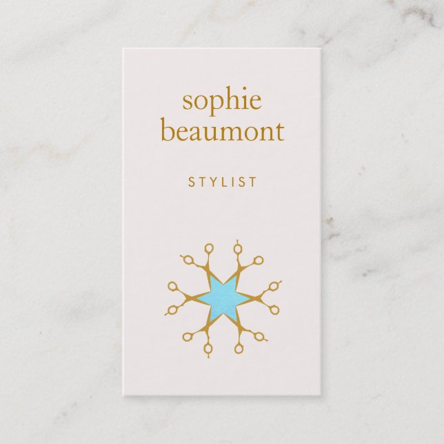 Hair Stylist, Hair Salon, Scissors Logo 2 Business Card (Front)