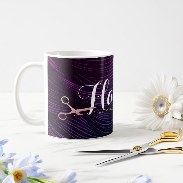 Hair Stylist Hairdresser Beauty Rose Gold Scissors Coffee Mug (Creator Uploaded)
