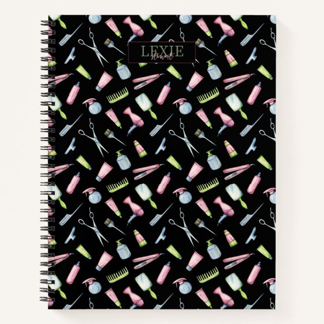 Hair Stylist, Hairdresser Beauty Salon Custom Notebook (Front)