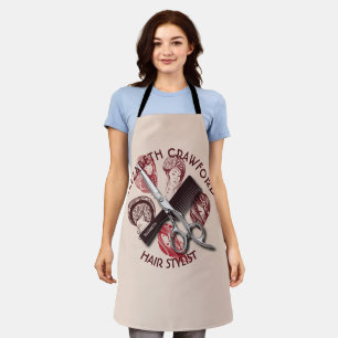 Hair Stylist Hairdresser Or Beauty Salon With Name Apron