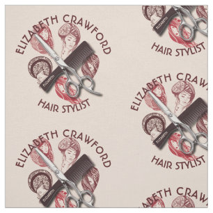 Hair Stylist Hairdresser Or Beauty Salon With Name Fabric