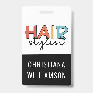 Hair Stylist Hairdresser Salon Employee ID Badge