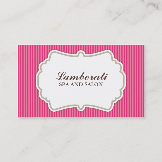 Hair Stylist Hairdresser Salon Pink Elegant Retro Business Card (Front)