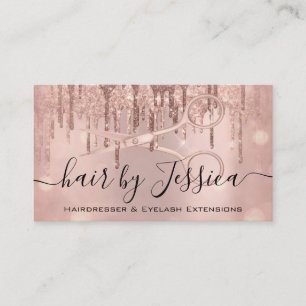 Hair Stylist Hairdresser Scissors Rose Gold VIP Business Card