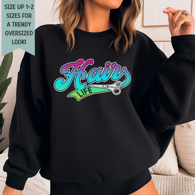 Hair Stylist, Hairdresser, Varsity Style Sweatshirt (Creator Uploaded)