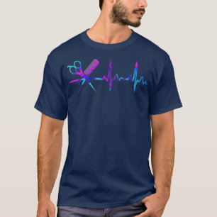 Hair stylist Heartbeat and American Flag Premium T-Shirt