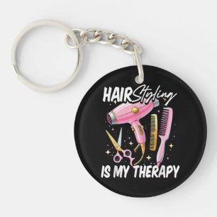 Hair stylist Is My Therapy Key Ring