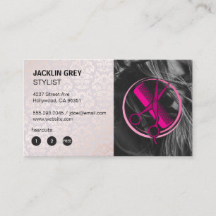 Hair Stylist Logo Woman Model Loyalty Card