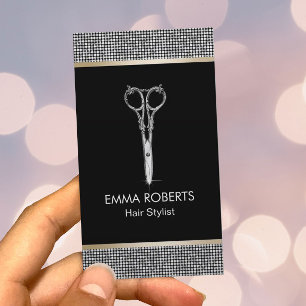 Hair Stylist Luxury Glitter Border Appointment Card