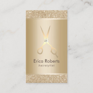 Hair Stylist Luxury Gold Sparkle Appointment Card