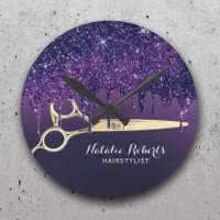 Hair Stylist Magic Purple Glitter Drips Salon 