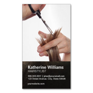 Hair Stylist Magnetic Business Card