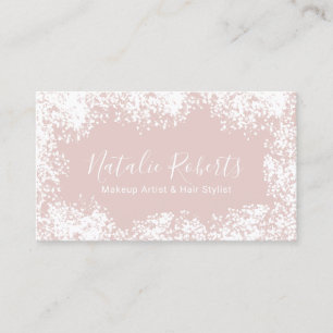 Hair Stylist Makeup Artist Rustic Floral Blush Business Card