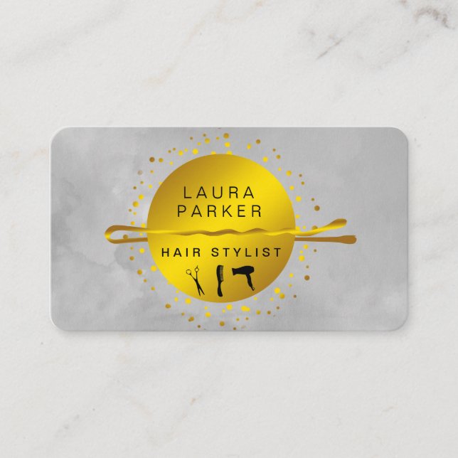 Hair Stylist Makeup Artist Salon Bobby Pins Business Card (Front)