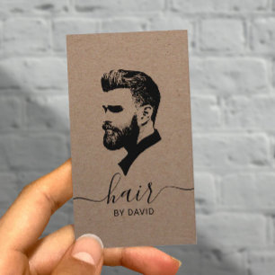 Hair Stylist Master Barber Shop Rustic Kraft Business Card