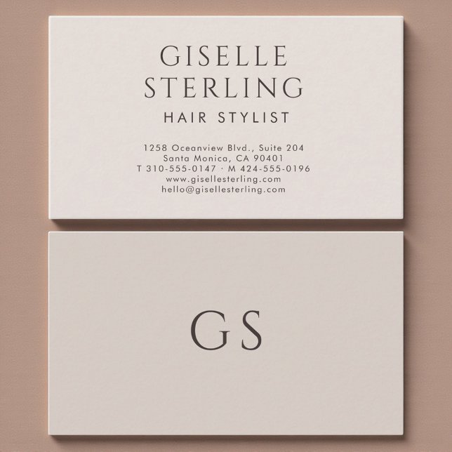 Hair Stylist Minimalist Luxury Neutral Modern Business Card (Creator Uploaded)