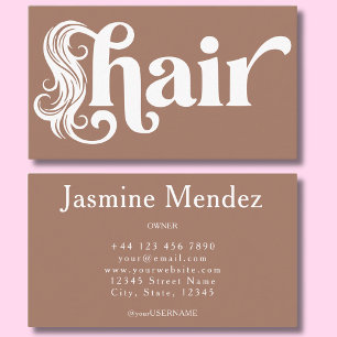 Hair Stylist Mocha Coffee Professional Salon Business Card