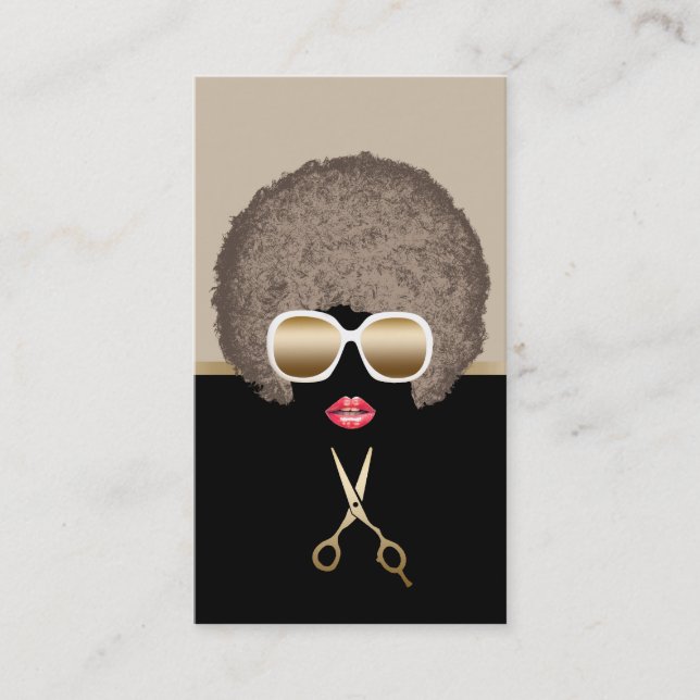 Hair Stylist Modern Afro Hair & Beauty Salon Business Card (Front)