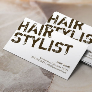Hair Stylist Modern Bold Typography Business Card
