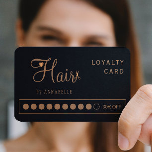 Hair stylist modern faux gold salon loyalty card