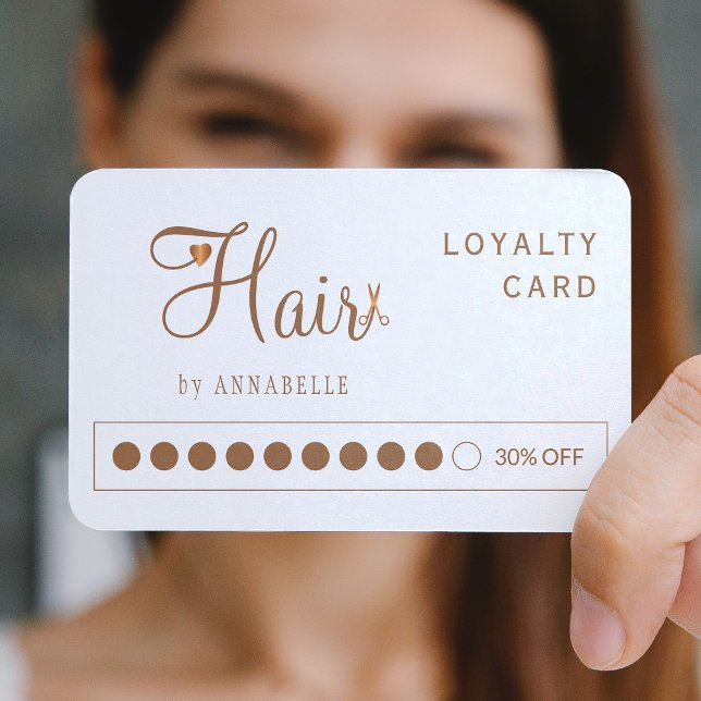 Hair stylist modern faux gold salon  loyalty card (Creator Uploaded)