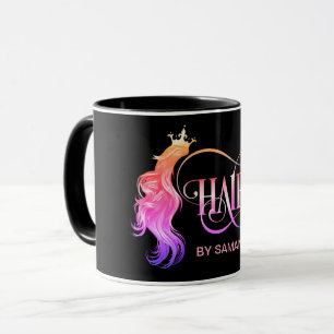Hair stylist modern gold typography hair extension mug