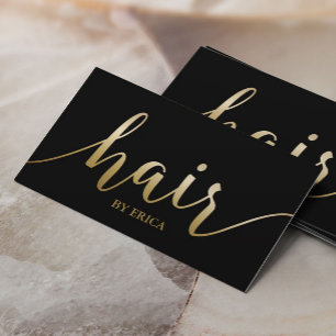 Hair Stylist Modern Gold Typography Salon Business Card