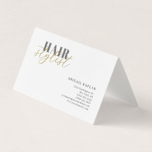 Hair Stylist Modern Minimalist Plain Professional Business Card