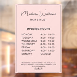 Hair Stylist Modern Pink Opening Hours