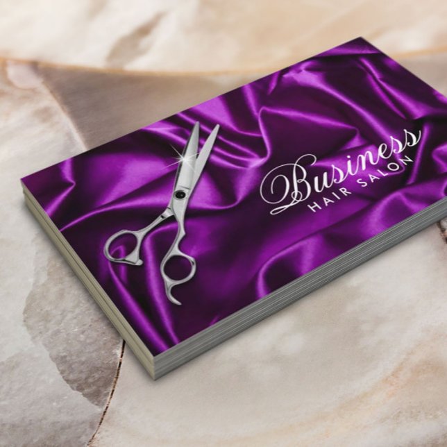 Hair Stylist Modern Purple Violet Beauty Salon Business Card (Creator Uploaded)
