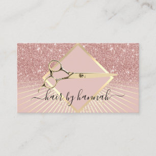Hair Stylist Modern Rose Gold Glitter Ombre Salon Business Card