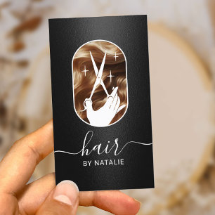 Hair Stylist Modern Scissor Logo Beauty Salon Business Card
