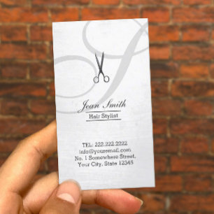 Hair Stylist Modern Script Monogram Business Card