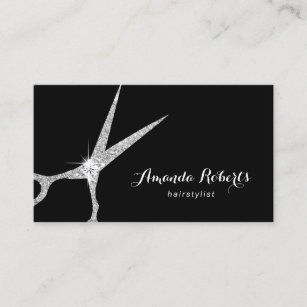 Silver Glitter Salon Business Cards Zazzle Au