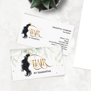 Hair stylist modern typography hair extension business card
