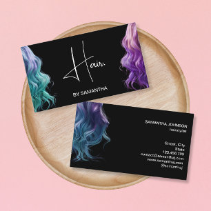 hair stylist modern typography hair extension business card