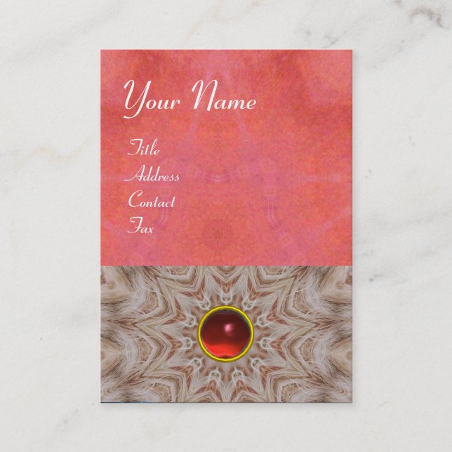 HAIR STYLIST monogram ,antique pink red ruby,white Business Card (Front)