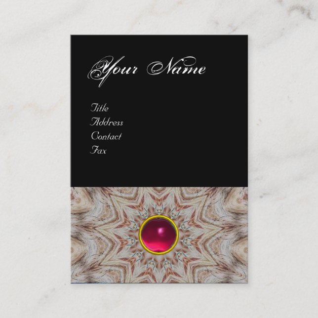 HAIR STYLIST monogram ,red pink  ruby, black Business Card (Front)