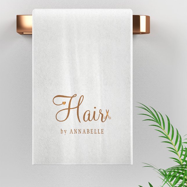 Hair stylist name professional elegant gold glam bath towel set (Creator Uploaded)