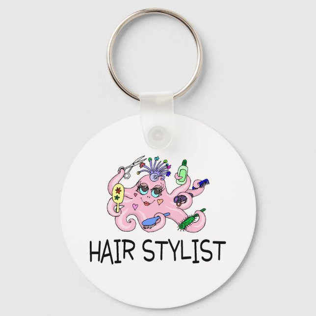 Hair Stylist Octopus Key Ring (Front)