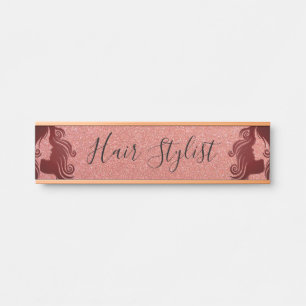Hair Stylist on Glitter Door Sign