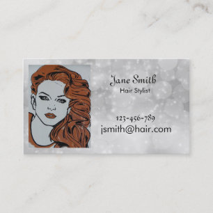 Hair stylist or Hairdresser stylish silver Business Card