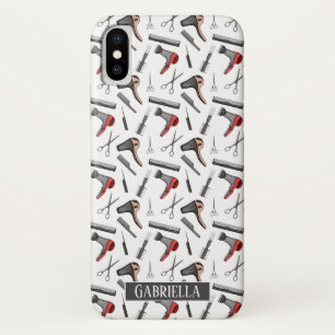 Hair Stylist Pattern Personalised iPhone X Case